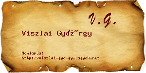 Viszlai György névjegykártya